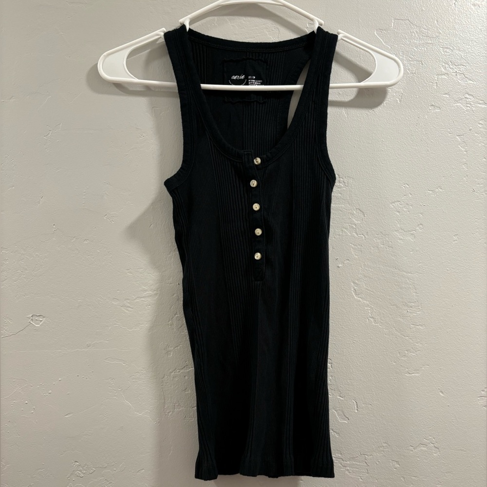 Long black tank top size xs brand aerie